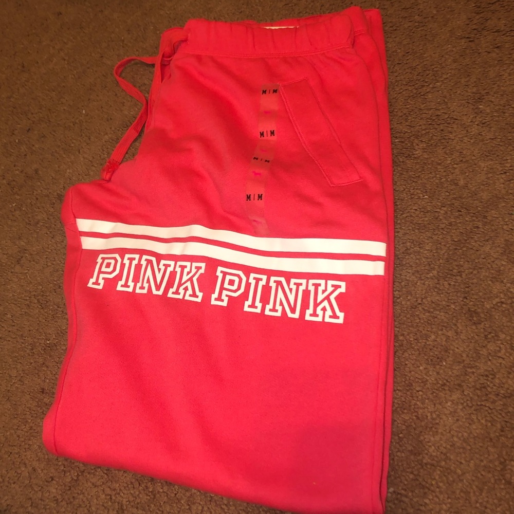 NWT Pink Boyfriend Fit Sweatpants Medium